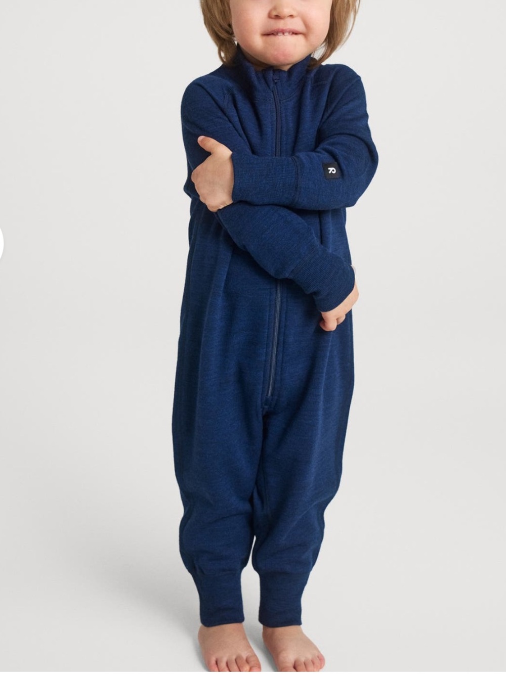 Reima Parvin Toddler Merino Wool Jumpsuit Navy Zipper Brushed Interior-116/6Y